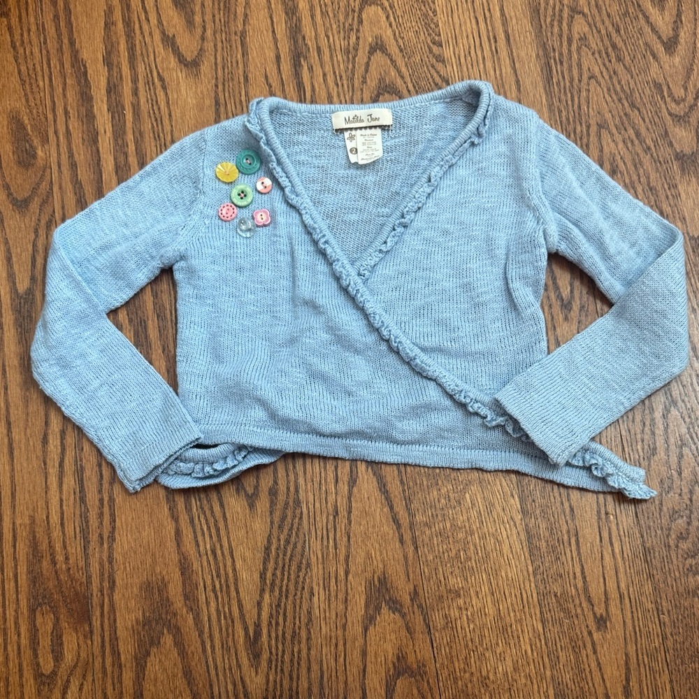 Matilda Jane Light Blue Kids Wrap Sweater
